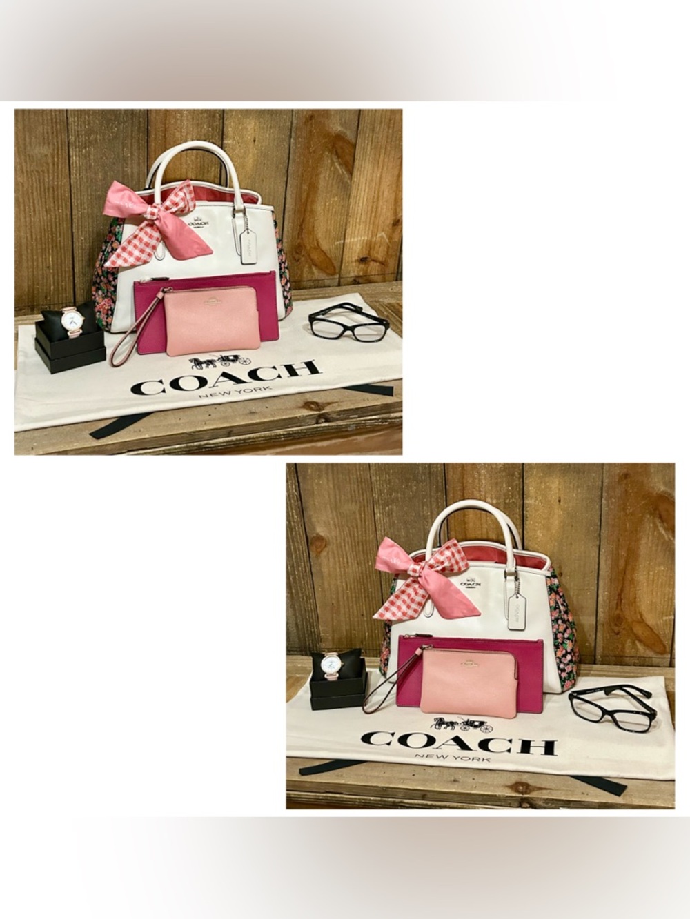 Coach. 7 Piece. Margot Bag, Watch, Pouch, Wristlet, Glasses, Dust Bag & Scarf - Picture 10 of 16